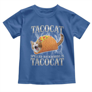 Tacocat Spelled Backwards Is Tacocat Toddler T Shirt Funny Cat Gift 90s Bootleg TS10 Royal Blue Print Your Wear