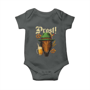Oktoberfest Horse Baby Onesie German Octoberfest Beer Prost Drinking TS10 Dark Heather Print Your Wear