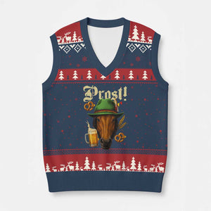 Oktoberfest Horse V-Neck Knit Sweater Vest German Octoberfest Beer Prost Drinking TS10 Navy Red Print Your Wear