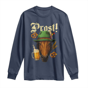 Oktoberfest Horse Long Sleeve Shirt German Octoberfest Beer Prost Drinking TS10 Navy Print Your Wear