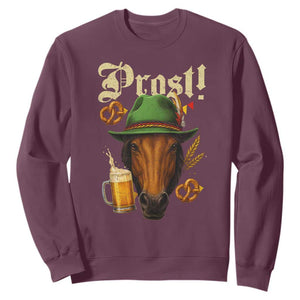 Oktoberfest Horse Sweatshirt German Octoberfest Beer Prost Drinking TS10 Maroon Print Your Wear