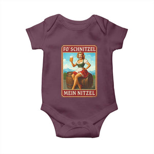 Funny Oktoberfest Baby Onesie German Octoberfest Matching Drinking Beer Pun Up Girl TS10 Maroon Print Your Wear