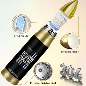Police Retirement Bullet Tumbler My Time In Uniform Is Over USA Flag Retied Officer Gifts TS10 Print Your Wear