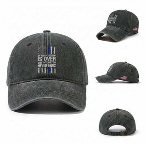 Police Retirement Washed Cotton Baseball Cap My Time In Uniform Is Over USA Flag Retied Officer Gifts