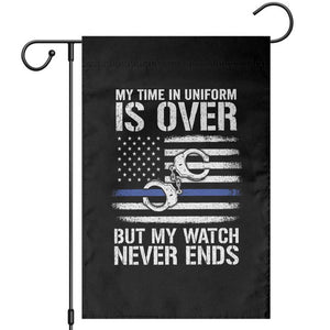 Police Retirement Garden Flag Handcuffs US Flag Retired Police Graphic