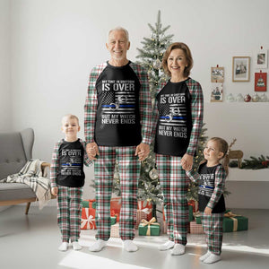 Police Retirement Plaid Pajama Set Handcuffs US Flag Retired Police Graphic TS10 Christmas Plaid Print Your Wear