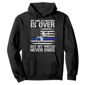 Police Retirement Hoodie Handcuffs US Flag Retired Police Graphic TS10 Black Print Your Wear