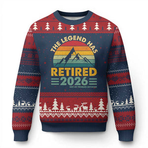 Retired 2026 Not My Problem Anymore Ugly Christmas Sweater Vintage Retirement Gift TS10 Navy Red Print Your Wear