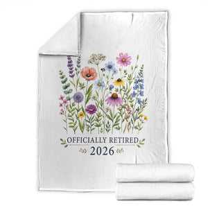 Officially Retired 2026 Wildflowers Botanical Floral Graphic Throw Blanket