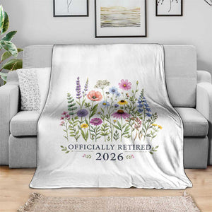 Officially Retired 2026 Wildflowers Botanical Floral Graphic Throw Blanket