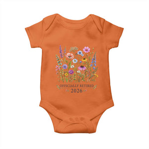 Officially Retired 2026 Wildflowers Botanical Floral Graphic Baby Onesie TS10 Orange Print Your Wear