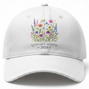 Officially Retired 2026 Wildflowers Botanical Floral Graphic Baseball Cap