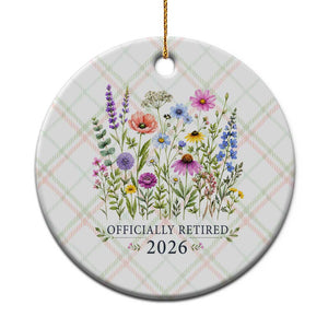 Officially Retired 2026 Wildflowers Botanical Floral Graphic Ceramic Ornament TS10 1pc Christmas Plaid Print Your Wear