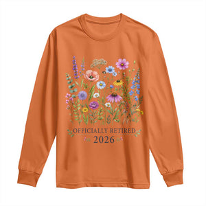 Officially Retired 2026 Wildflowers Botanical Floral Graphic Long Sleeve Shirt TS10 Orange Print Your Wear