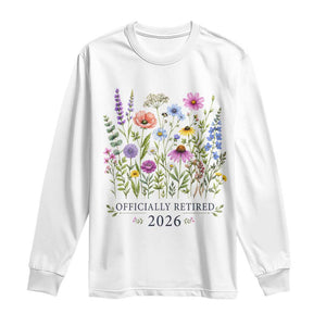 Officially Retired 2026 Wildflowers Botanical Floral Graphic Long Sleeve Shirt TS10 White Print Your Wear