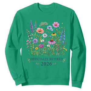 Officially Retired 2026 Wildflowers Botanical Floral Graphic Sweatshirt TS10 Irish Green Print Your Wear