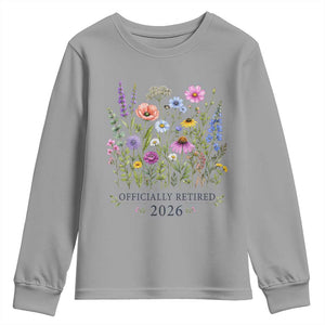 Officially Retired 2026 Wildflowers Botanical Floral Graphic Youth Sweatshirt TS10 Sport Gray Print Your Wear