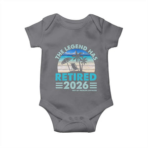 The Legend Has Retired 2026 Baby Onesie Vintage Tropical Beach Sunset Graphic Ocean Vibes TS10 Charcoal Print Your Wear