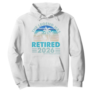 The Legend Has Retired 2026 Hoodie Vintage Tropical Beach Sunset Graphic Ocean Vibes TS10 White Print Your Wear