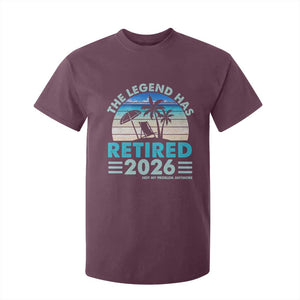 The Legend Has Retired 2026 T Shirt For Kid Vintage Tropical Beach Sunset Graphic Ocean Vibes TS10 Maroon Print Your Wear