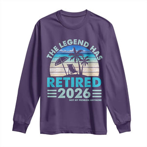 The Legend Has Retired 2026 Long Sleeve Shirt Vintage Tropical Beach Sunset Graphic Ocean Vibes TS10 Purple Print Your Wear