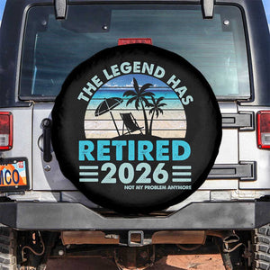 The Legend Has Retired 2026 Spare Tire Cover Vintage Tropical Beach Sunset Graphic Ocean Vibes TS10