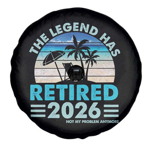 The Legend Has Retired 2026 Spare Tire Cover Vintage Tropical Beach Sunset Graphic Ocean Vibes TS10