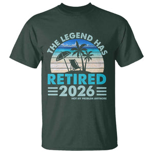 The Legend Has Retired 2026 T Shirt Vintage Tropical Beach Sunset Graphic Ocean Vibes TS10 Dark Forest Green Print Your Wear