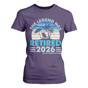 The Legend Has Retired 2026 T Shirt For Women Vintage Tropical Beach Sunset Graphic Ocean Vibes TS10 Purple Print Your Wear
