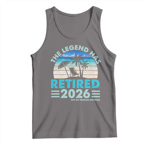 The Legend Has Retired 2026 Tank Top Vintage Tropical Beach Sunset Graphic Ocean Vibes TS10 Deep Heather Print Your Wear