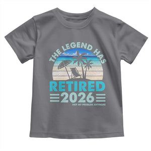 The Legend Has Retired 2026 Toddler T Shirt Vintage Tropical Beach Sunset Graphic Ocean Vibes TS10 Charcoal Print Your Wear