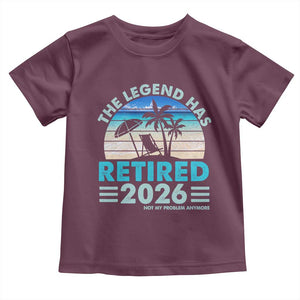 The Legend Has Retired 2026 Toddler T Shirt Vintage Tropical Beach Sunset Graphic Ocean Vibes TS10 Maroon Print Your Wear