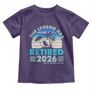 The Legend Has Retired 2026 Toddler T Shirt Vintage Tropical Beach Sunset Graphic Ocean Vibes TS10 Purple Print Your Wear