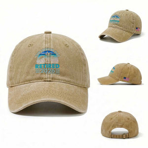 The Legend Has Retired 2026 Washed Cotton Baseball Cap Vintage Tropical Beach Sunset Graphic Ocean Vibes