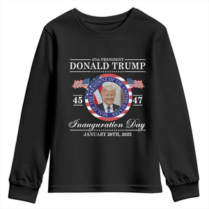 President Donald Trump Inauguration Day 2025 Memorabilia Youth Sweatshirt TS10 Black Print Your Wear