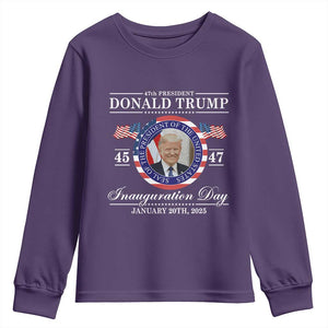 President Donald Trump Inauguration Day 2025 Memorabilia Youth Sweatshirt TS10 Purple Print Your Wear