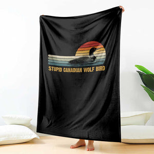 Stupid Canadian Wolf Bird Throw Blanket Retro LGBT Hockey Fan TS10 Print Your Wear