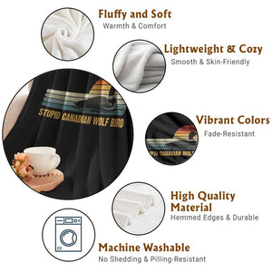 Stupid Canadian Wolf Bird Throw Blanket Retro LGBT Hockey Fan TS10 Print Your Wear