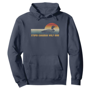 Stupid Canadian Wolf Bird Hoodie Retro LGBT Hockey Fan TS10 Navy Print Your Wear
