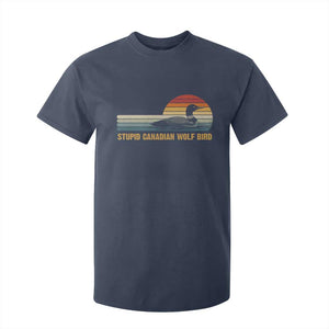 Stupid Canadian Wolf Bird T Shirt For Kid Retro LGBT Hockey Fan TS10 Navy Print Your Wear