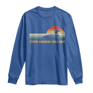 Stupid Canadian Wolf Bird Long Sleeve Shirt Retro LGBT Hockey Fan TS10 Royal Blue Print Your Wear