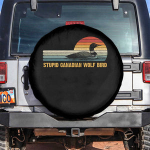 Stupid Canadian Wolf Bird Spare Tire Cover Retro LGBT Hockey Fan TS10 No hole Black Print Your Wear