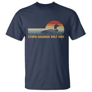 Stupid Canadian Wolf Bird T Shirt - Retro LGBT Hockey Fan Pride Tee TS10 Navy Print Your Wear