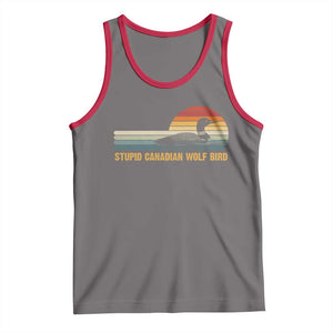 Stupid Canadian Wolf Bird Tank Top Retro LGBT Hockey Fan TS10 Deep Heather Red Print Your Wear