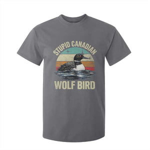 Stupid Canadian Wolf Bird T Shirt For Kid Funny Retro LGBT Romance Hockey Fan TS10 Charcoal Print Your Wear
