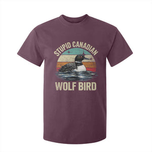 Stupid Canadian Wolf Bird T Shirt For Kid Funny Retro LGBT Romance Hockey Fan TS10 Maroon Print Your Wear