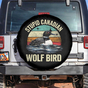 Stupid Canadian Wolf Bird Spare Tire Cover Funny Retro LGBT Romance Hockey Fan TS10 No hole Black Print Your Wear