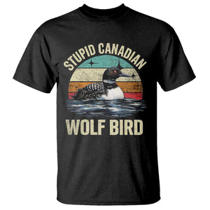 Stupid Canadian Wolf Bird T Shirt Funny Retro LGBT Romance Hockey Fan TS10 Black Print Your Wear