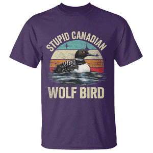 Stupid Canadian Wolf Bird T Shirt Funny Retro LGBT Romance Hockey Fan TS10 Purple Print Your Wear
