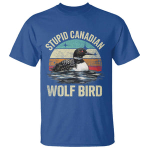 Stupid Canadian Wolf Bird T Shirt Funny Retro LGBT Romance Hockey Fan TS10 Royal Blue Print Your Wear
